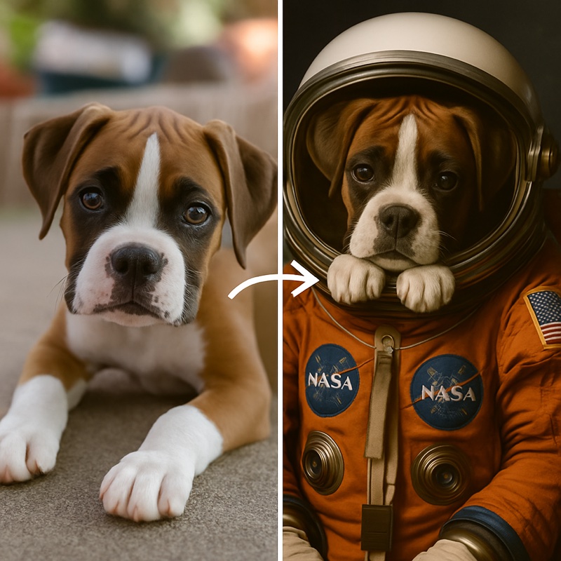 Dog to astronaut example